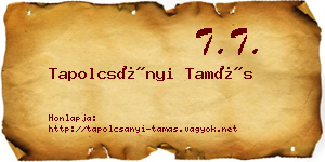 Tapolcsányi Tamás névjegykártya