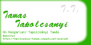 tamas tapolcsanyi business card