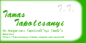 tamas tapolcsanyi business card